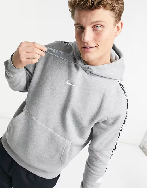 Nike Repeat Pack taping hoodie in grey | S