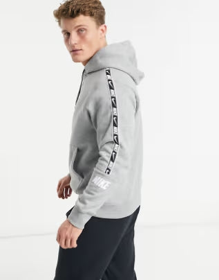 Nike Repeat Pack taping hoodie in grey | S