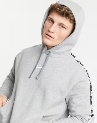 Nike Repeat Pack taping hoodie in grey | S